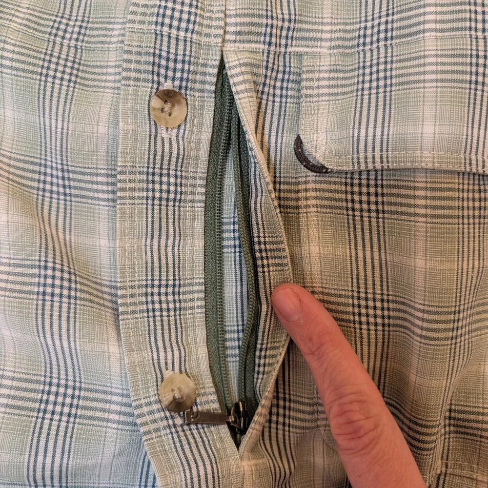 Northface Men's Plaid Short Sleeve Hiking Shirt XL Storage Pocket‎ Breathable